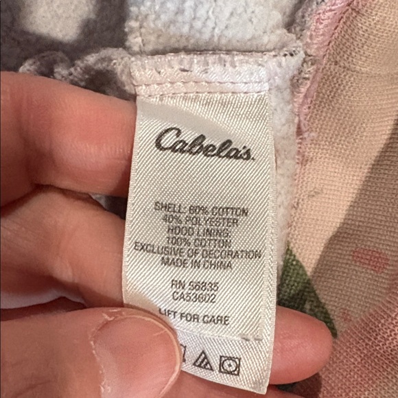 Cabela’s Outfitters Pink Camo Camouflage Lined Women’s Large Hooded Sweatshirt - Picture 10 of 11